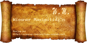 Wiesner Maximilián névjegykártya
